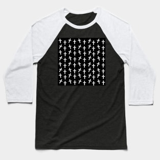Christian cross Jesus black easter pattern Baseball T-Shirt